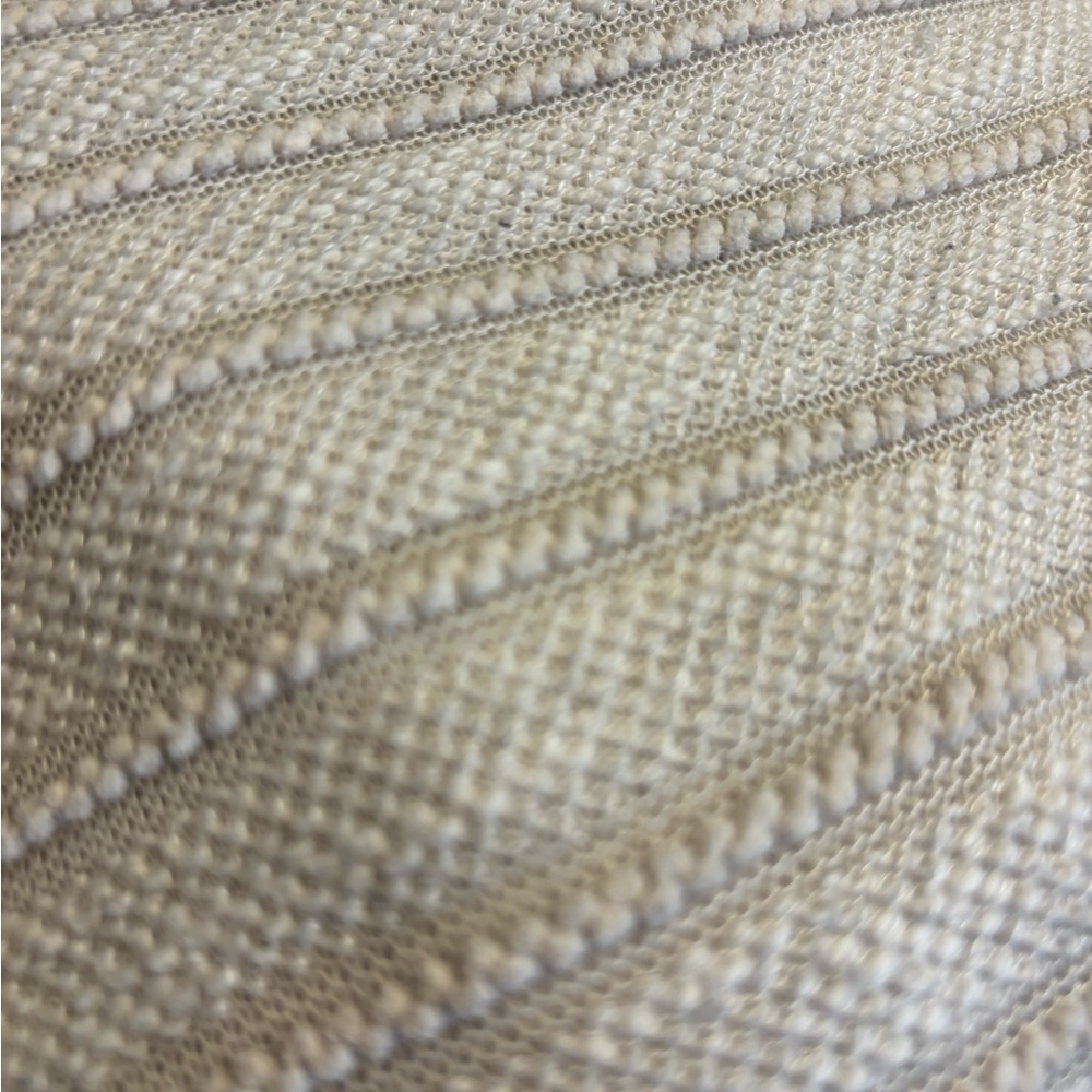 Lulu’s Pretty Cozy Ivory Striped Knit Sweater Top, Size Large - Picture 12 of 12